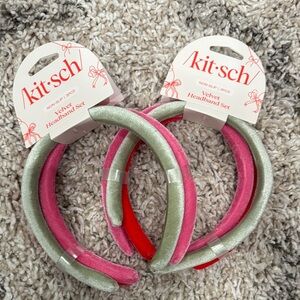 NWT Kitsch Velvet Headband Bundle - Two 3-Piece Sets (6 Headbands Total)